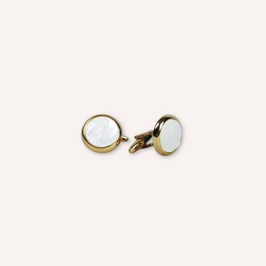 Gold Plated Mother Of Pearl Cufflinks