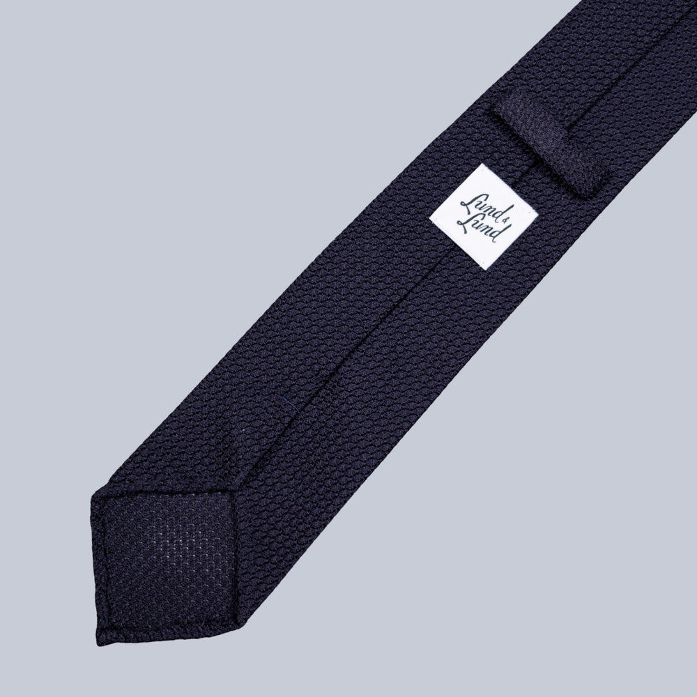 Navy Grenadine Silk Tie
