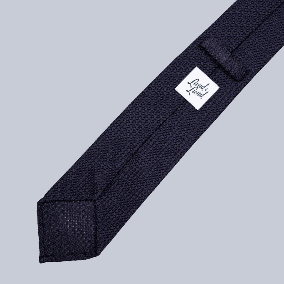 Navy Grenadine Silk Tie