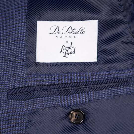 Navy Glencheck Linen Blazer
