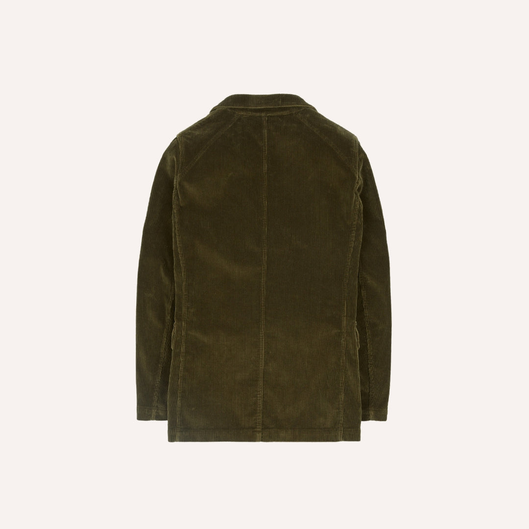 Olive Green Corduroy Single Breasted Games Blazer