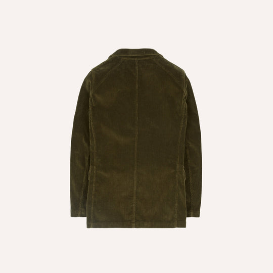 Olive Green Corduroy Single Breasted Games Blazer