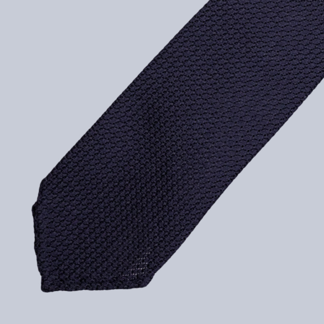 Navy Grenadine Silk Tie