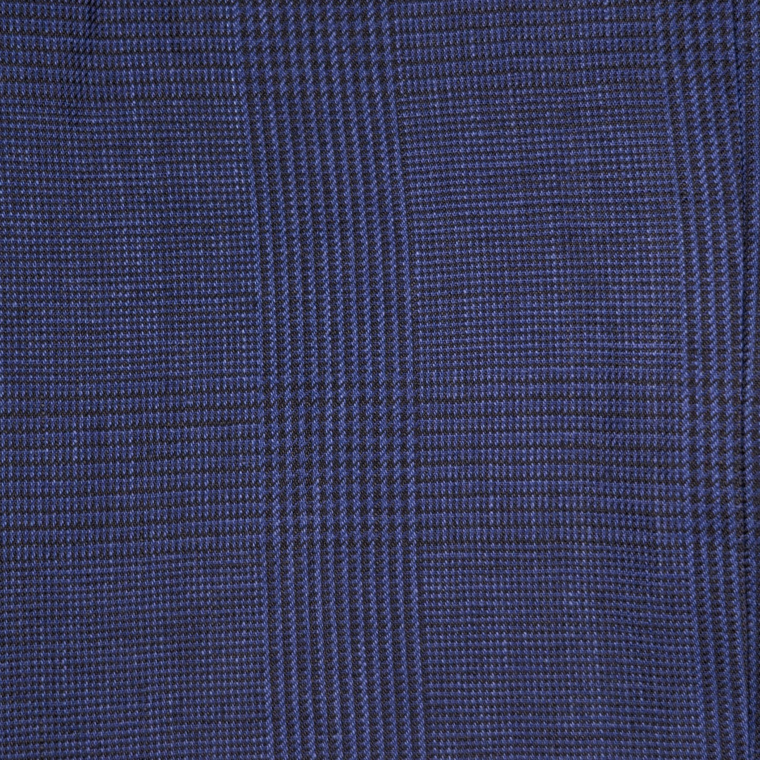 Navy Glencheck Linen Blazer
