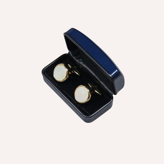 Gold Plated Mother Of Pearl Cufflinks
