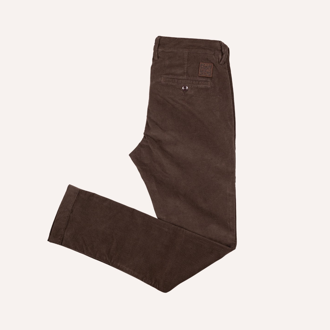 Brown Cotton Twill Trousers