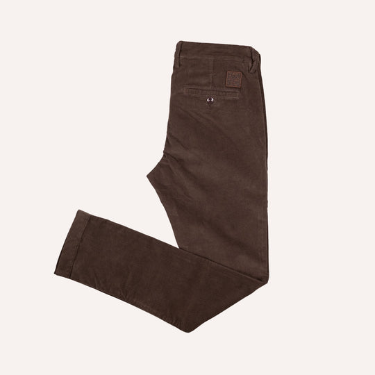 Brown Cotton Twill Trousers