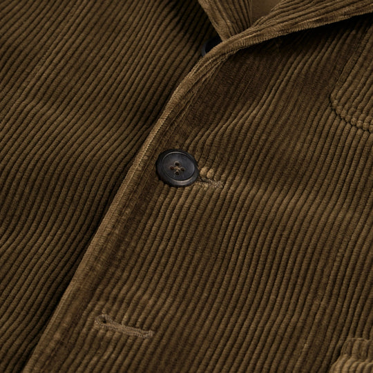 Olive Green Corduroy Single Breasted Games Blazer