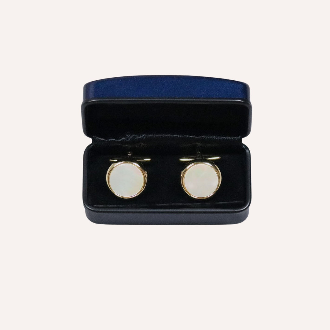 Gold Plated Mother Of Pearl Cufflinks