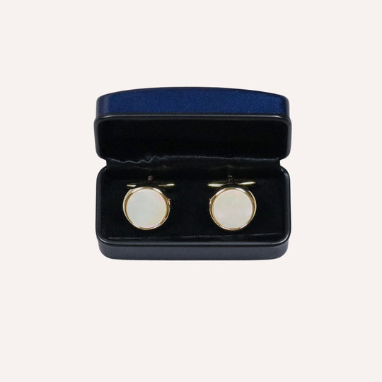 Gold Plated Mother Of Pearl Cufflinks