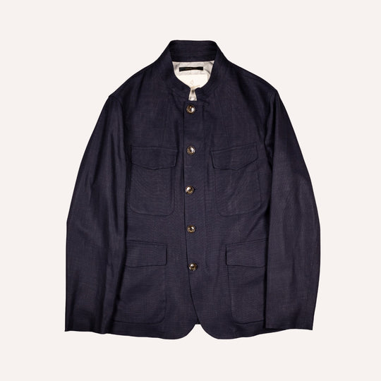 Navy Blue Nehru Field Jacket