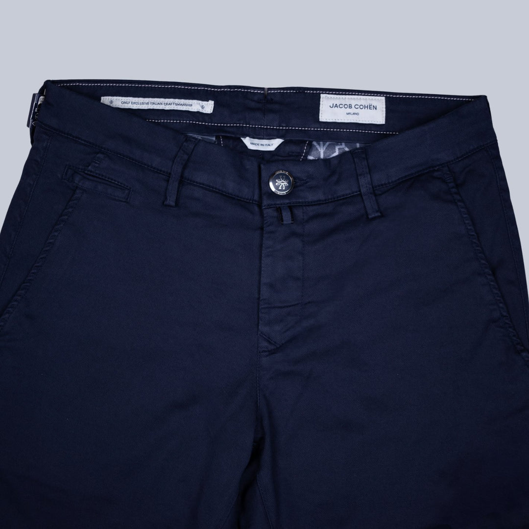 Dark Blue Cotton Lyocell Trousers