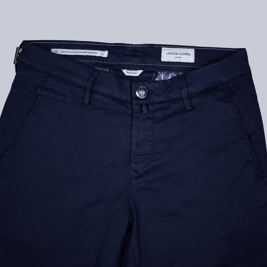 Dark Blue Cotton Lyocell Trousers