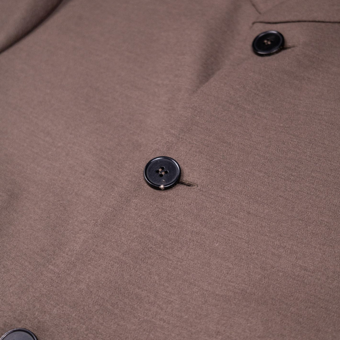 Taupe Superfine Merino Wool Nehru Jacket