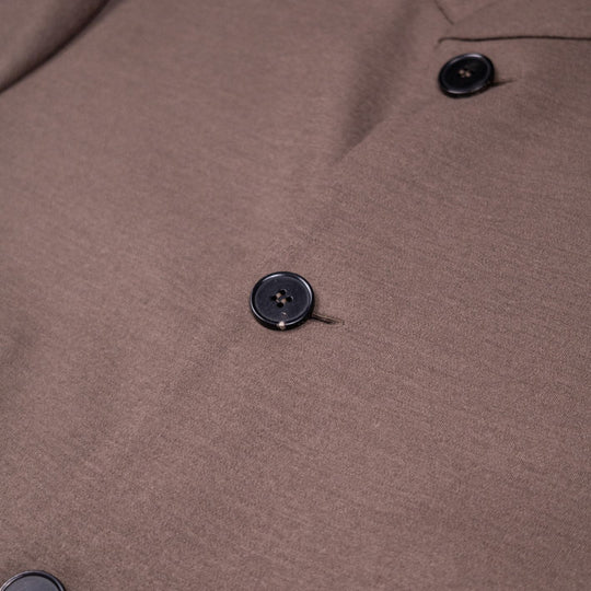 Taupe Superfine Merino Wool Nehru Jacket