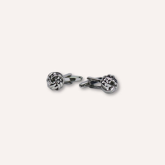 Polished Silver Plated Knot Cufflinks