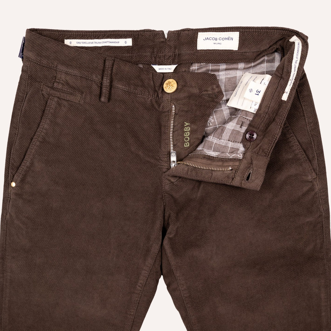 Brown Cotton Twill Trousers