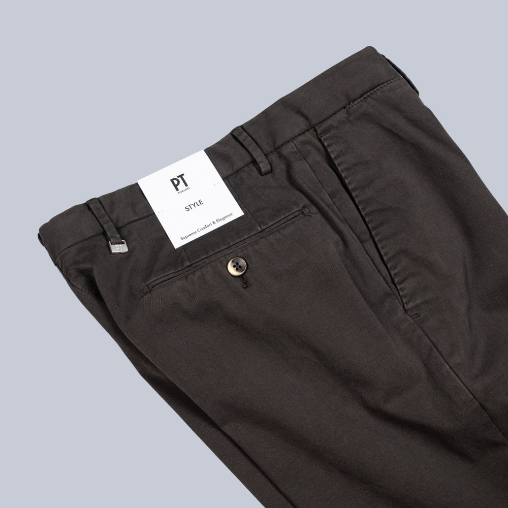Washed Dark Green Cotton Chino