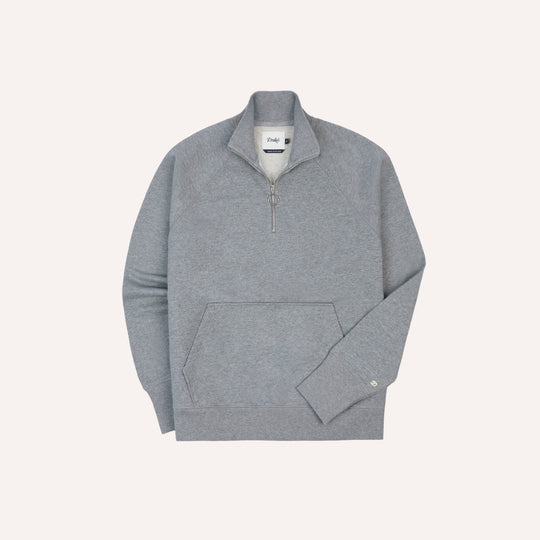 Grey Cotton Quarter Zip Sweatshirt