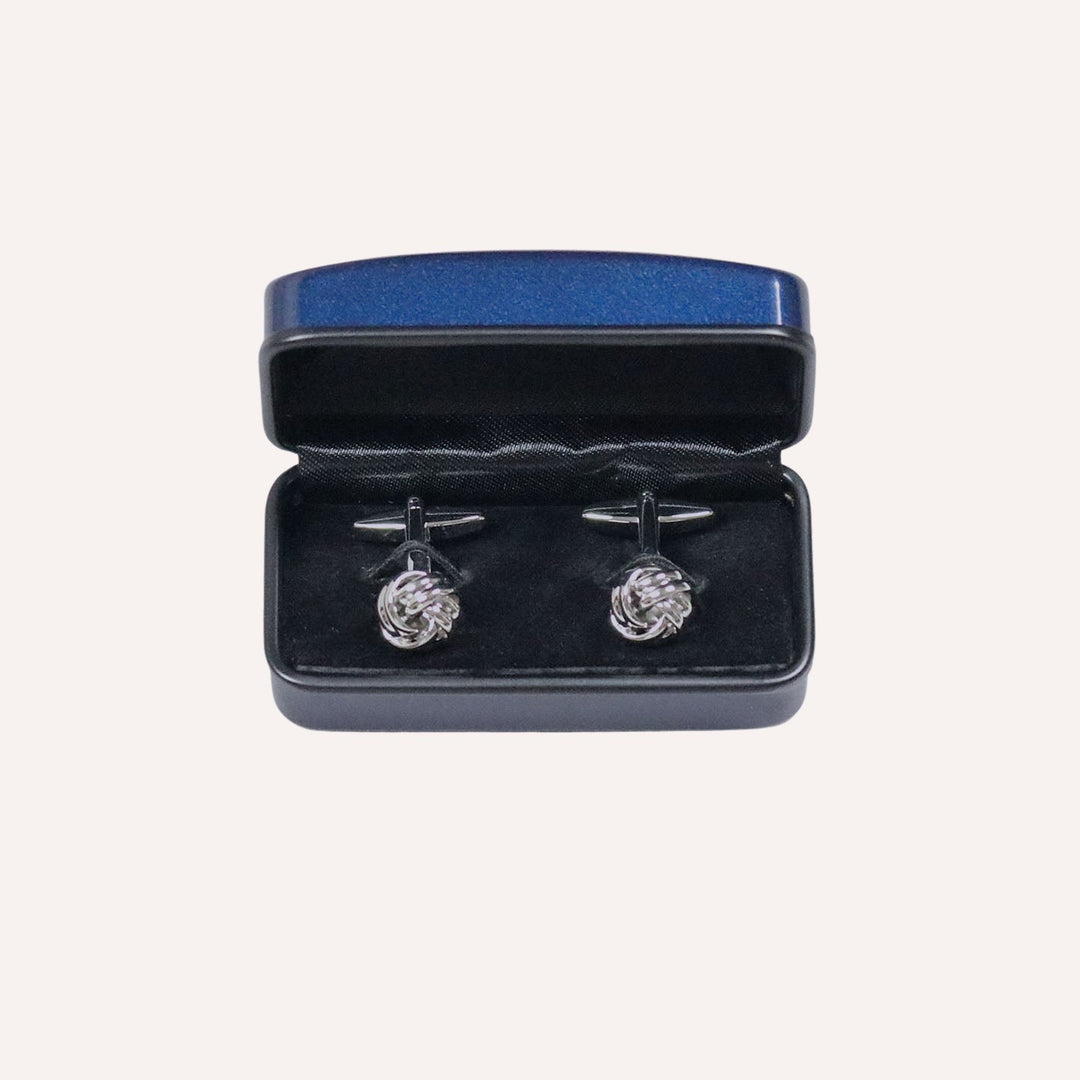 Polished Silver Plated Knot Cufflinks