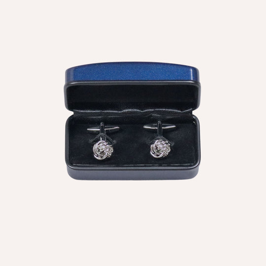 Polished Silver Plated Knot Cufflinks