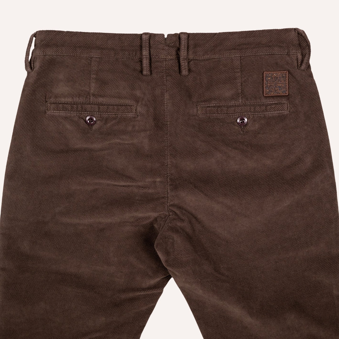 Brown Cotton Twill Trousers