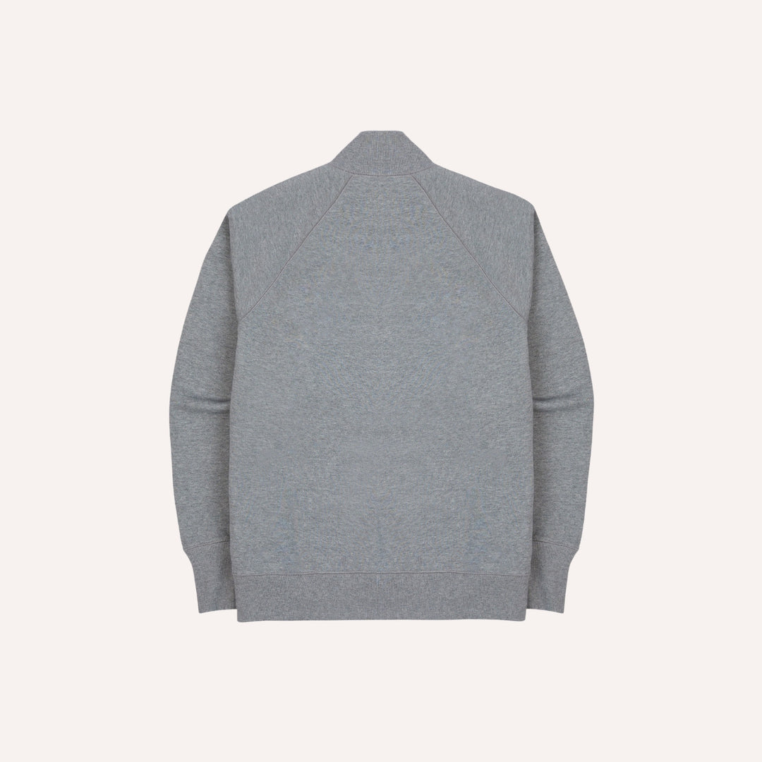 Grey Cotton Quarter Zip Sweatshirt