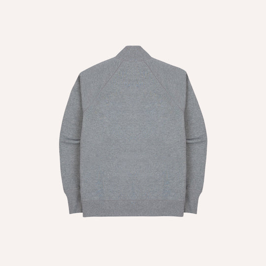 Grey Cotton Quarter Zip Sweatshirt