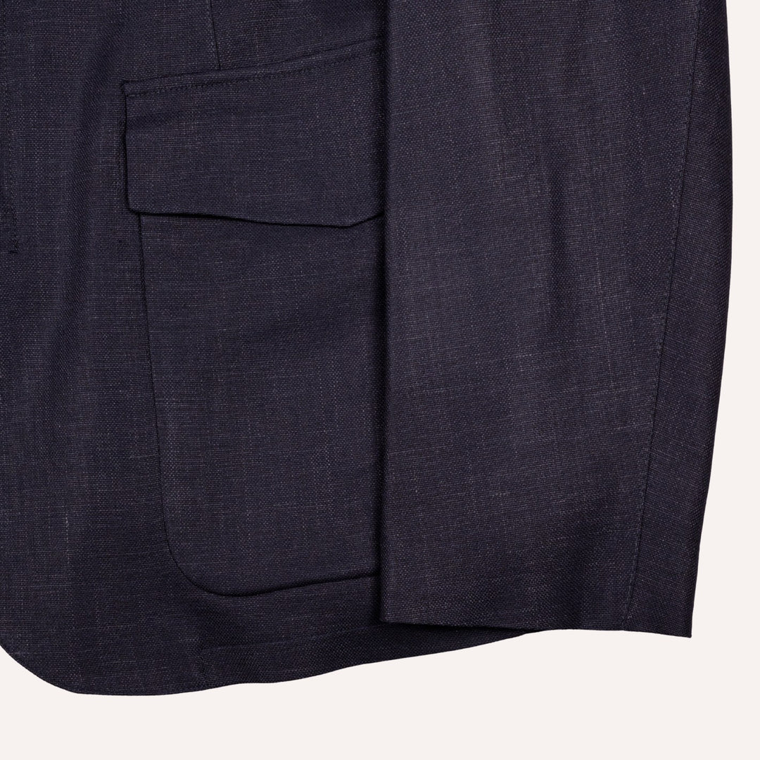 Navy Blue Nehru Field Jacket
