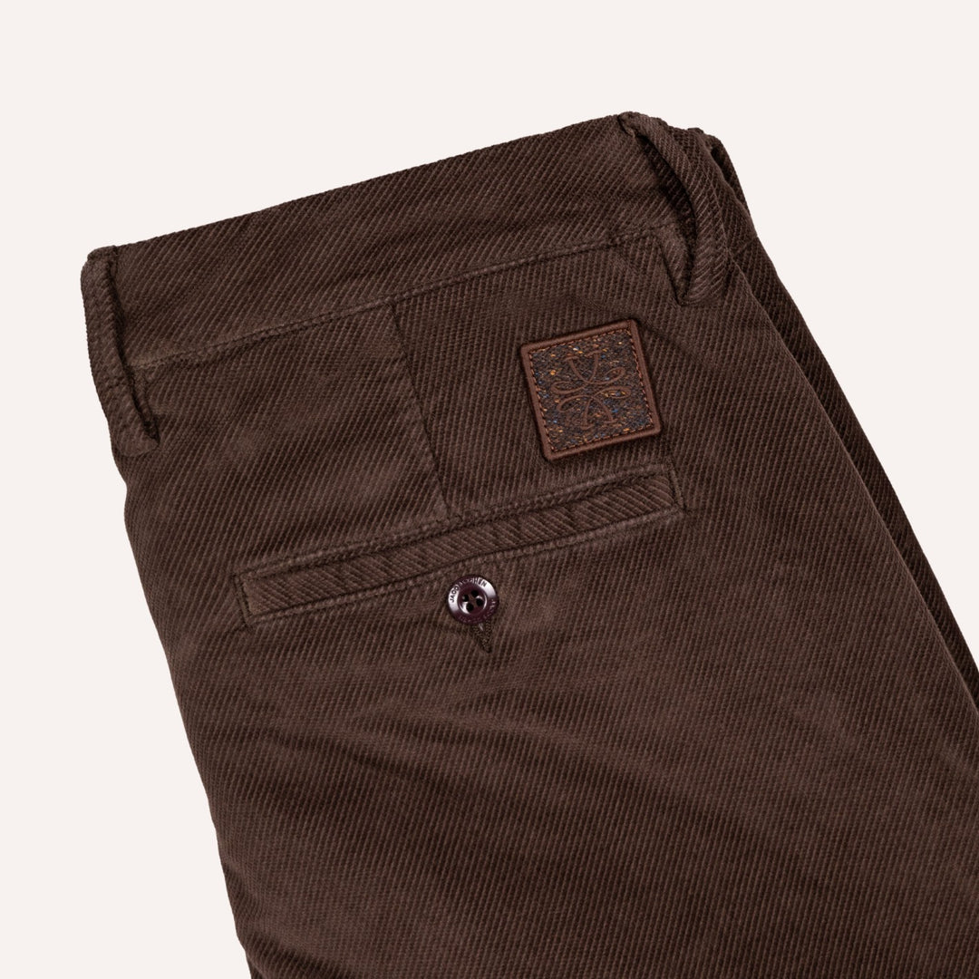 Brown Cotton Twill Trousers