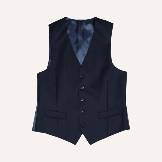 Navy Wool Suit Waistcoat