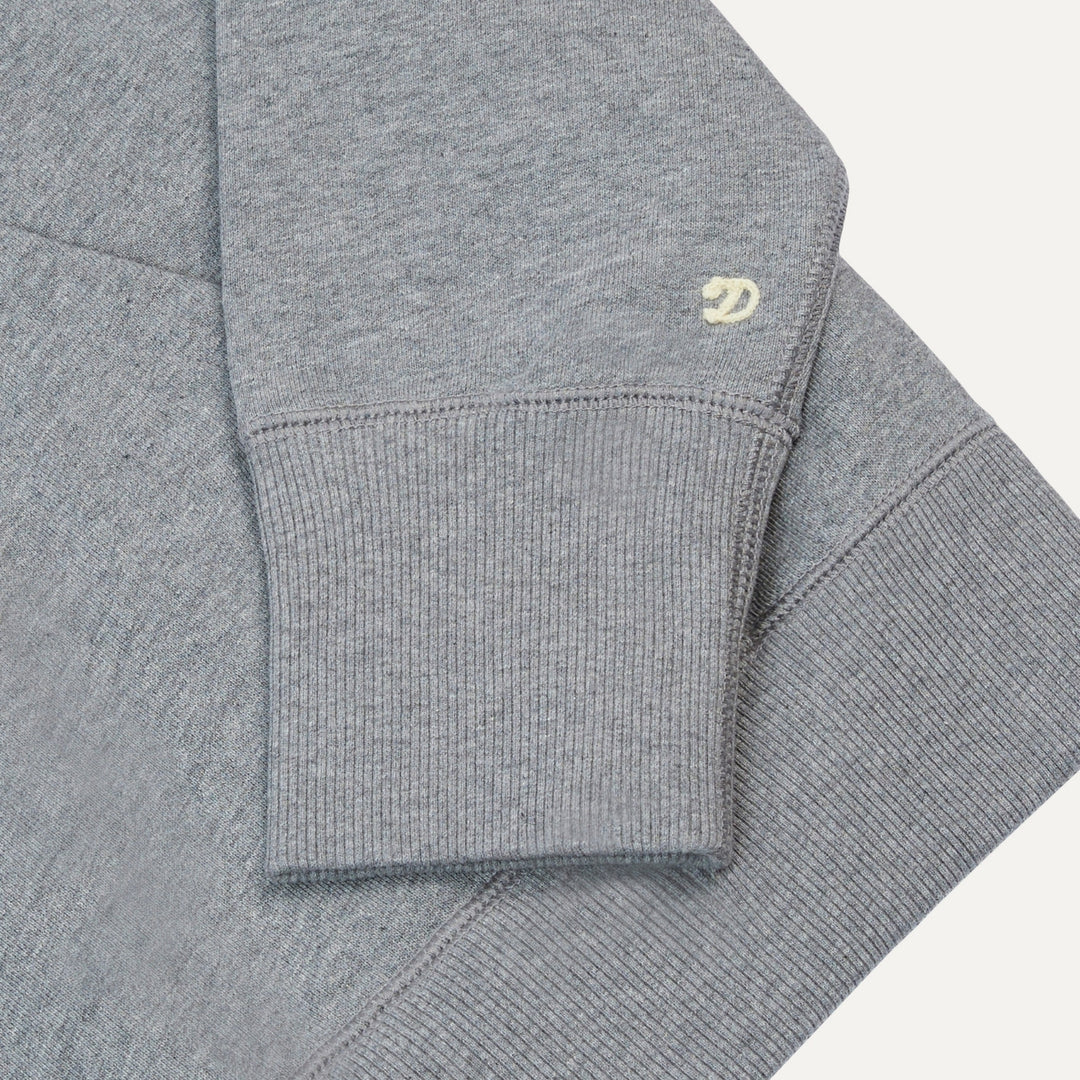 Grey Cotton Quarter Zip Sweatshirt