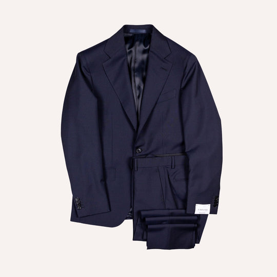 Navy Wool Mohair Single Breasted Suit