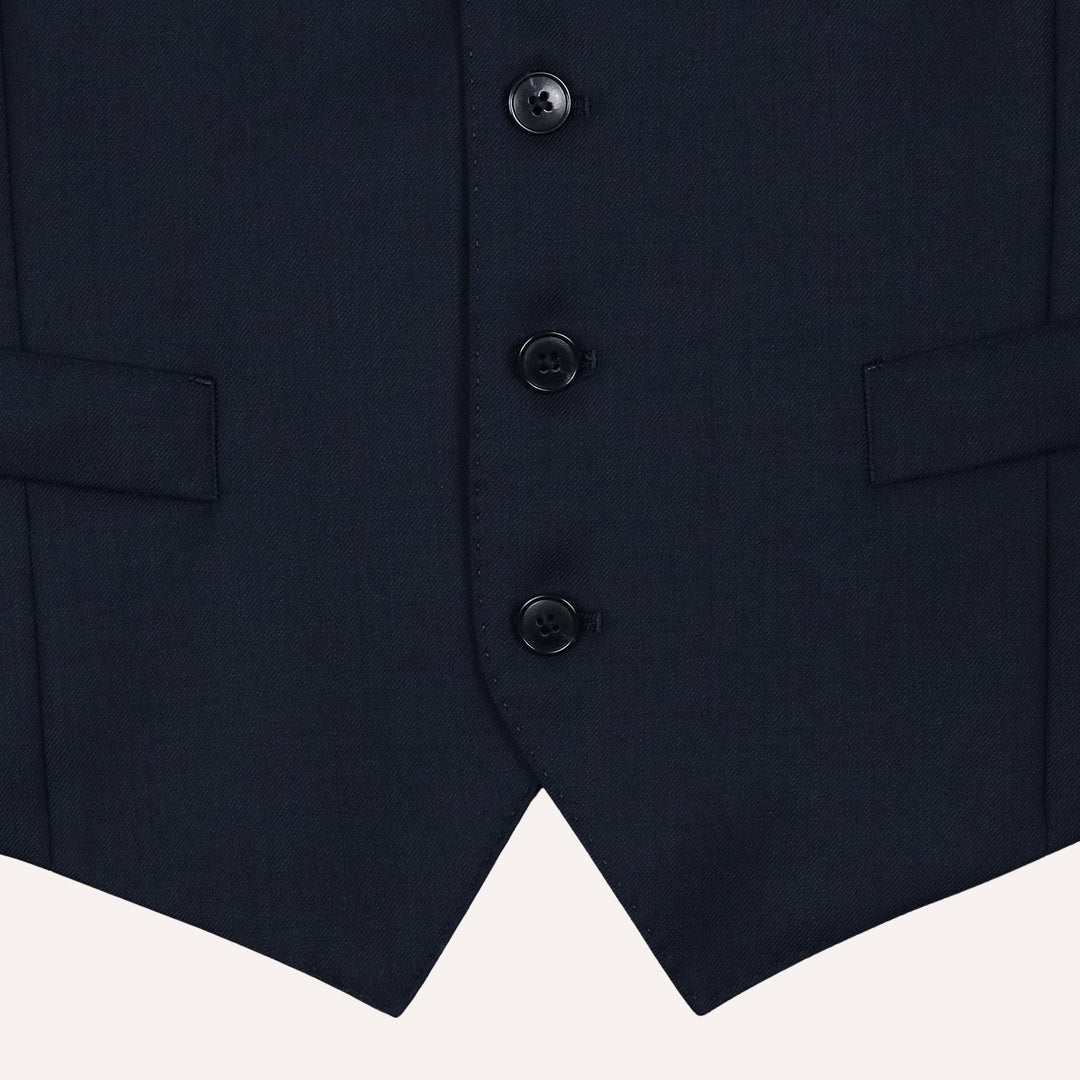Navy Wool Suit Waistcoat
