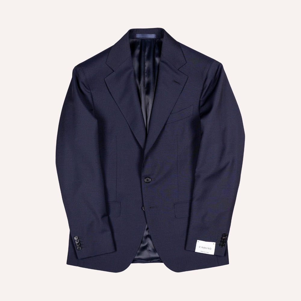 Navy Wool Mohair Single Breasted Suit