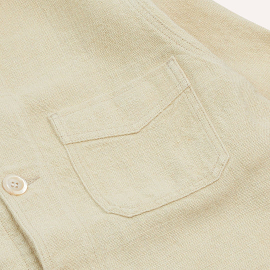 Ecru Linen Five-Pocket Chore Jacket