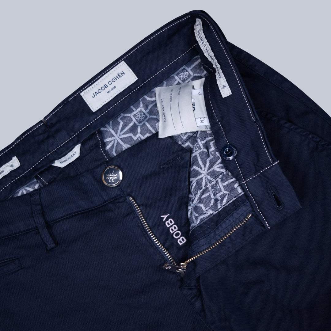 Dark Blue Cotton Lyocell Trousers
