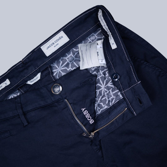 Dark Blue Cotton Lyocell Trousers