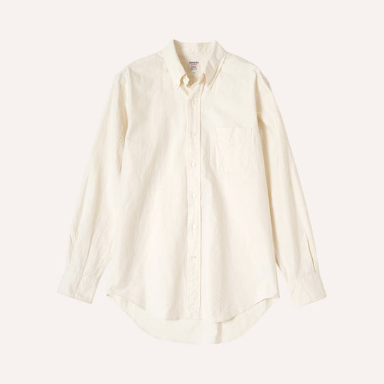 Ecru Washed Oxford Button Down Shirt - New Version