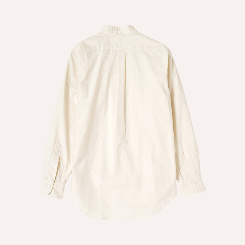 Ecru Washed Oxford Button Down Shirt - New Version