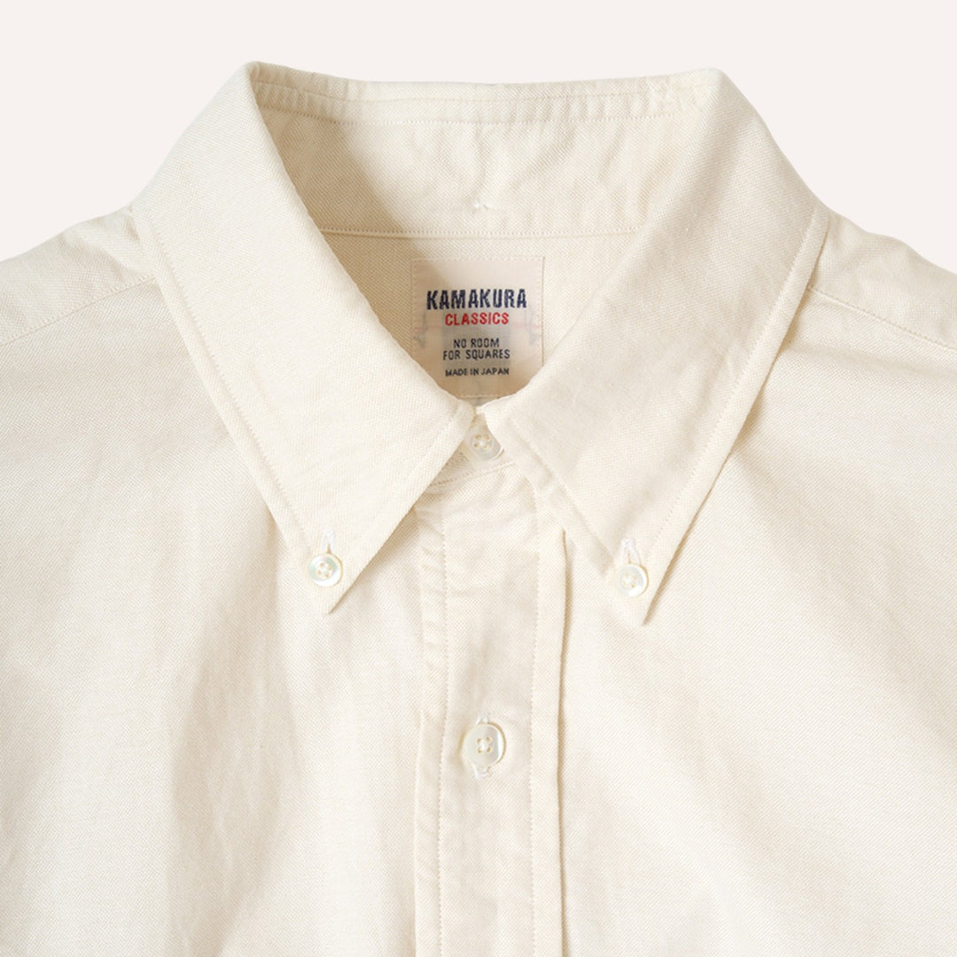 Ecru Washed Oxford Button Down Shirt - New Version
