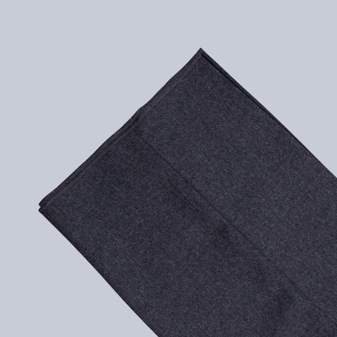 Charcoal Grey Worsted Wool Flannel Trousers