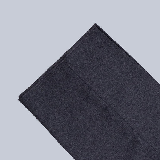 Charcoal Grey Worsted Wool Flannel Trousers