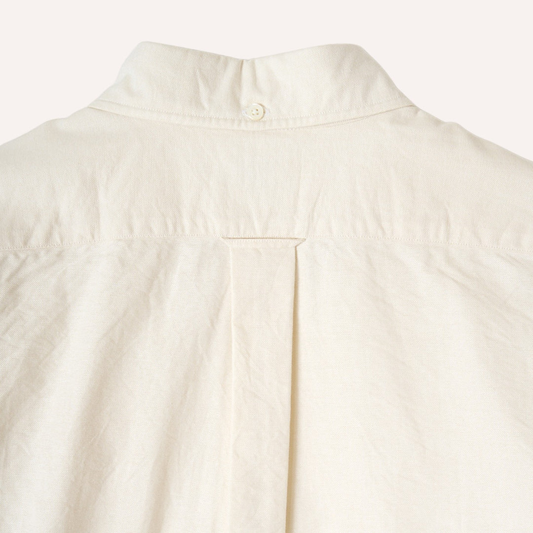 Ecru Washed Oxford Button Down Shirt - New Version