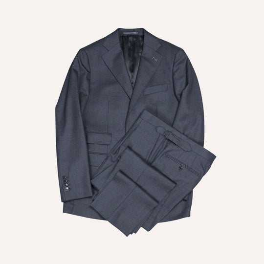 Grey Classic Wool Suit - White Line