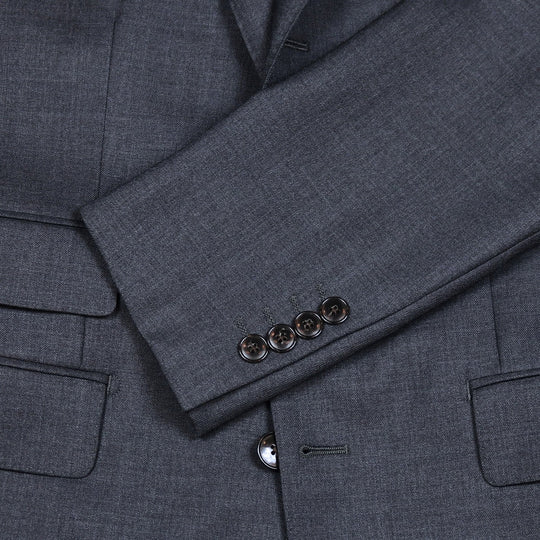 Grey Classic Wool Suit - White Line