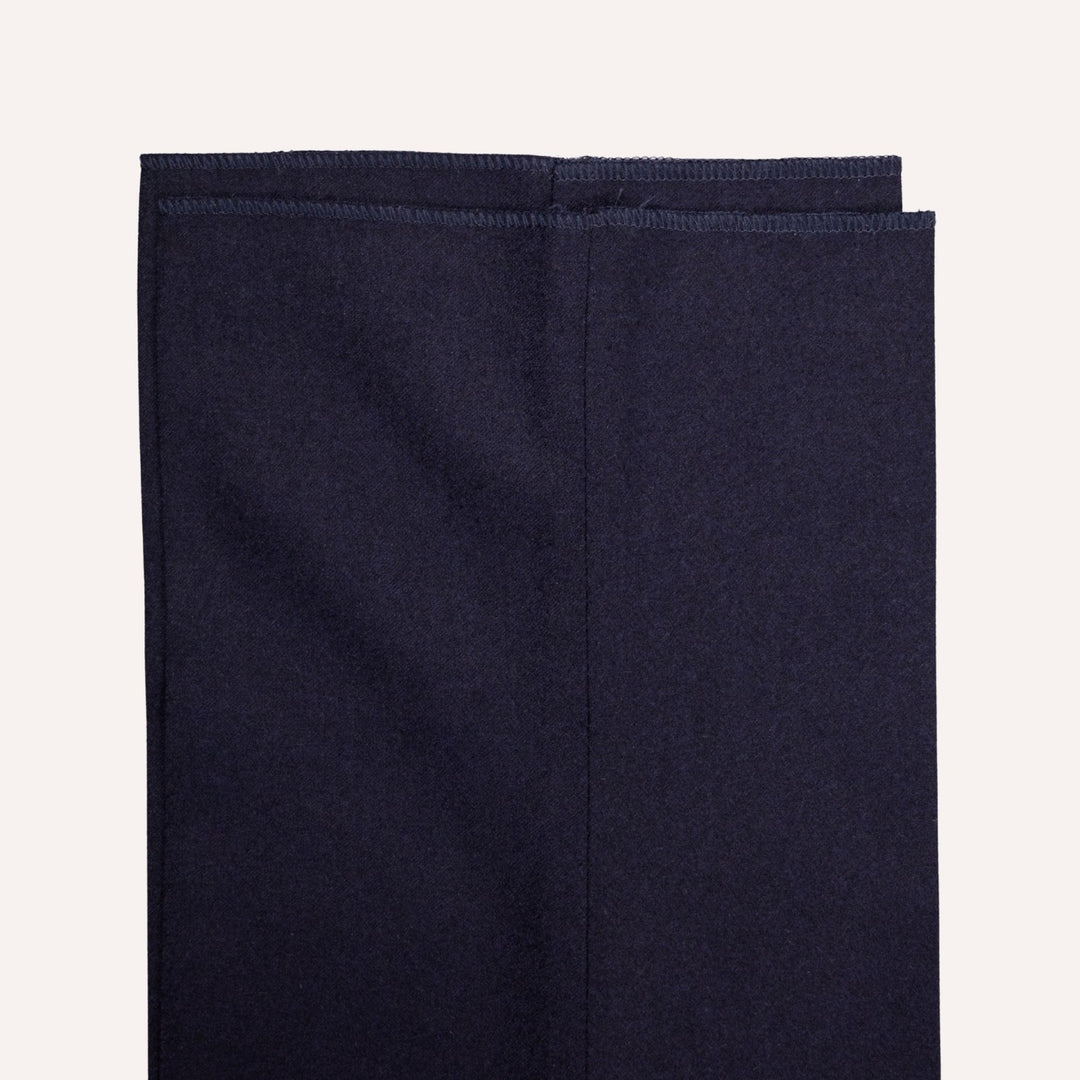 Navy Virgin Wool Slim Trousers
