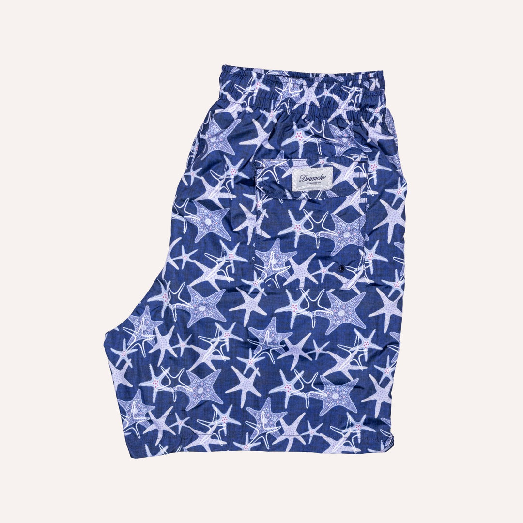 Navy Starfish Printed Swim Shorts