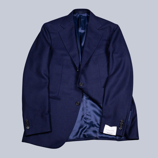 Navy Hopsack Wool Aida Blazer