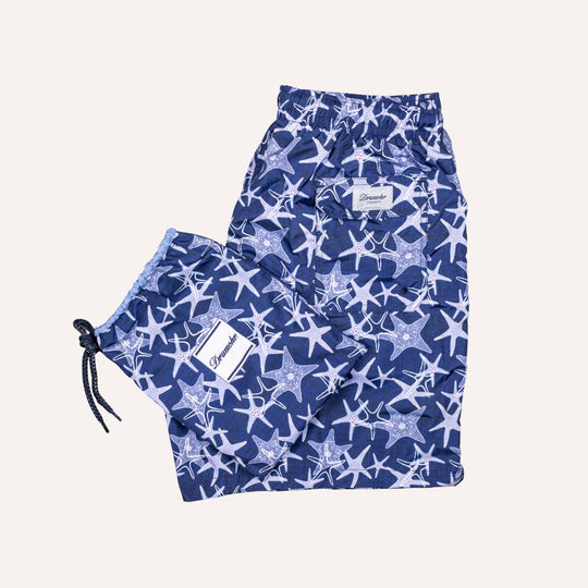 Navy Starfish Printed Swim Shorts